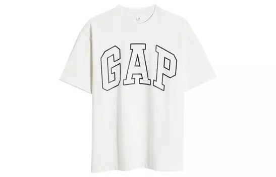 Футболка унисекс серая/белая Gap, серый