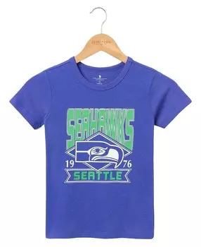 Футболка унисекс «Сиэтл Сихокс» из НФЛ «Junk Food Clothing» для сверхурочной работы — для больших детей, синий