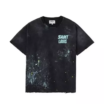 Футболка унисекс, стираная, черная Sssaint Louis, черный
