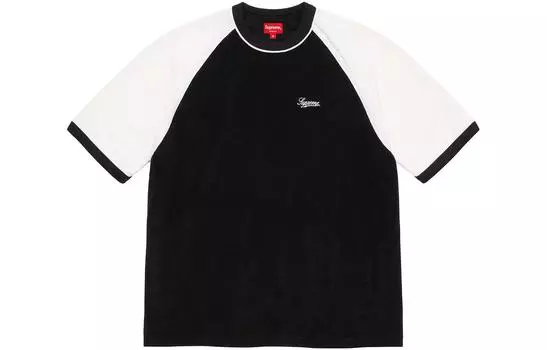 Футболка Supreme Terry Raglan, черный / белый
