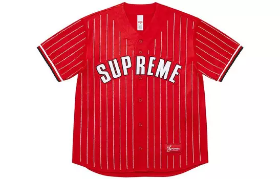 Рубашка-джерси Supreme Pinstripe Baseball, красный