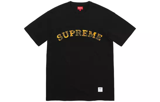 Футболка Supreme Plaid Applique, черный