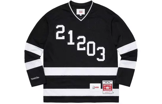 Футболка Supreme Wtaps Mitchell & Ness Hockey, черный / белый