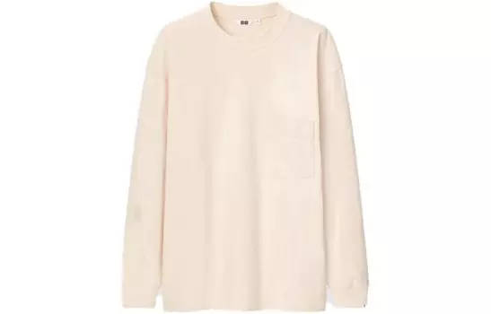 Футболка унисекс светло-бежевая Uniqlo, светло-бежевый