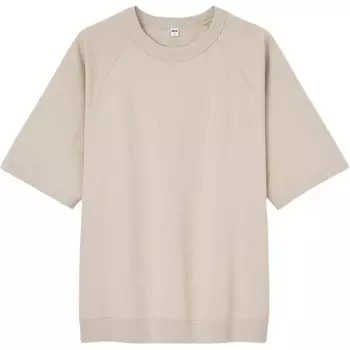 Футболка унисекс светло-бежевая Uniqlo, светло-бежевый