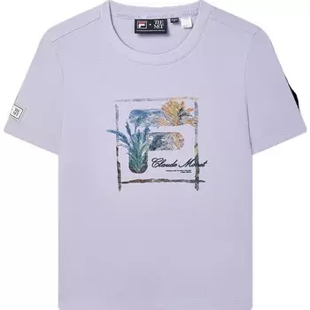 Футболка унисекс светло-фиолетовая Fila