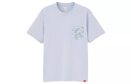 Футболка унисекс светло-голубая Uniqlo, светло-голубой