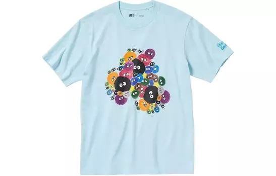 Футболка унисекс светло-голубая Uniqlo, светло-голубой