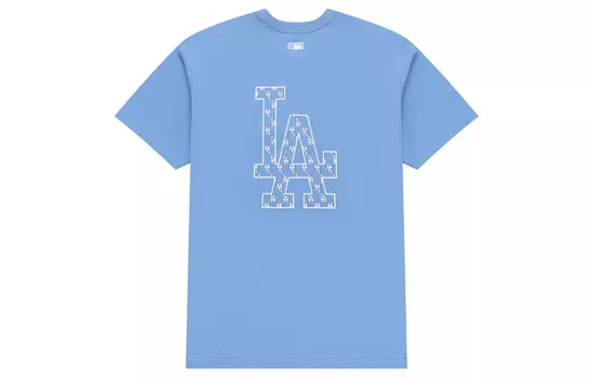 Футболка унисекс светло-кобальтово-синяя Mlb, светло-синий