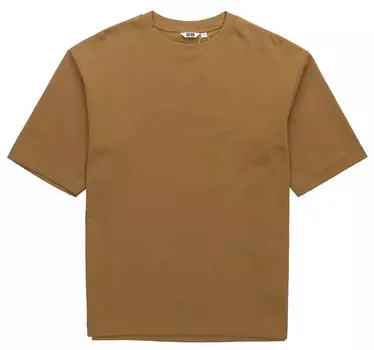 Футболка унисекс светло-коричневая Uniqlo, коричневый