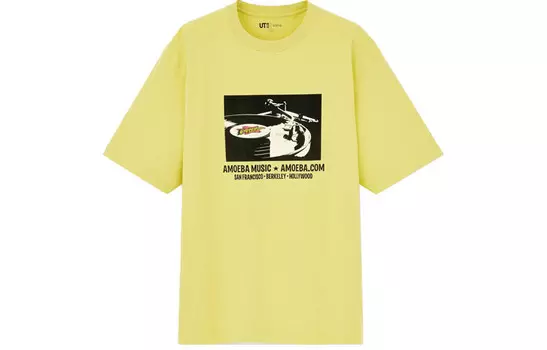 Футболка унисекс светло-желтая Uniqlo, светло-желтый