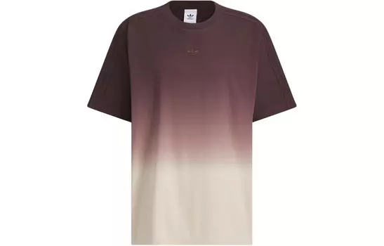 Футболка унисекс темно-коричнево-красная/светло-коричневая Adidas Originals, темно-красный/коричневый
