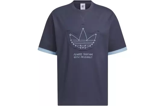 Футболка унисекс темно-синяя Adidas Originals, темно-синий