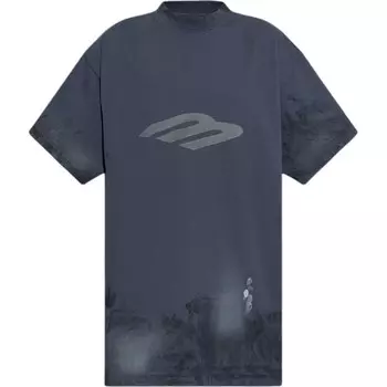 Футболка унисекс темно-синяя Balenciaga, темно-синий