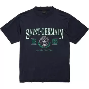 Футболка унисекс темно-синяя Balenciaga, темно-синий