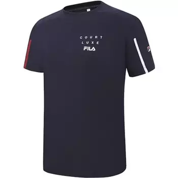 Футболка унисекс темно-синяя Fila, цвет Legend Blue