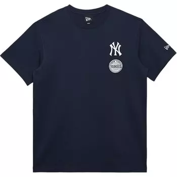 Футболка унисекс темно-синяя New Era, темно-синий