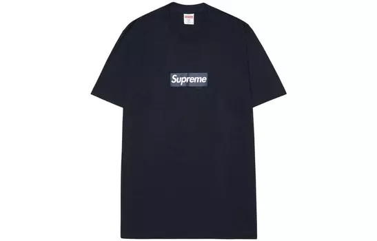 Футболка унисекс темно-синяя Supreme, синий
