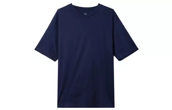 Футболка унисекс темно-синяя Uniqlo
