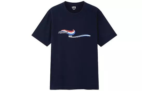 Футболка унисекс темно-синяя Uniqlo, синий