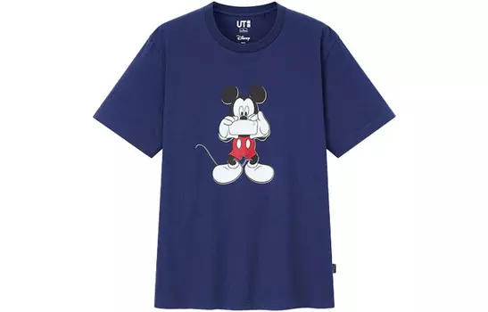 Футболка унисекс темно-синяя Uniqlo, темно-синий