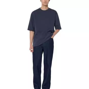 Футболка унисекс темно-синяя Uniqlo, темно-синий