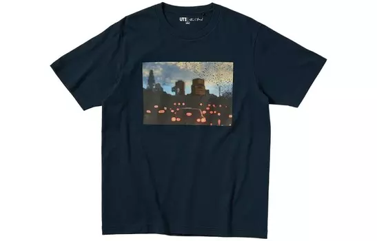 Футболка унисекс темно-синяя Uniqlo, темно-синий