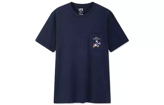 Футболка унисекс темно-синяя Uniqlo, темно-синий