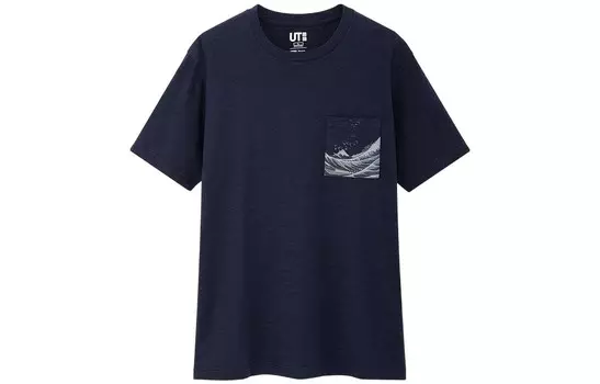 Футболка унисекс темно-синяя Uniqlo, темно-синий