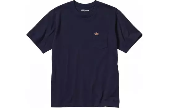 Футболка унисекс темно-синяя Uniqlo, темно-синий
