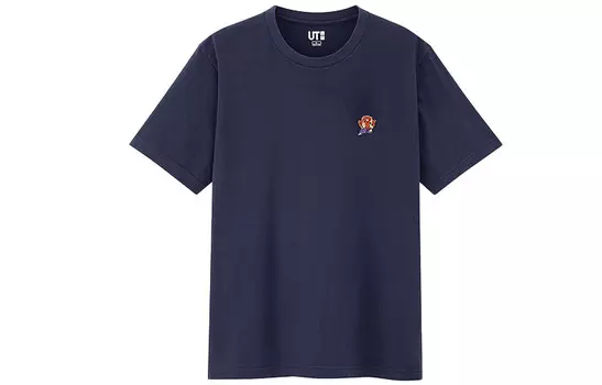 Футболка унисекс темно-синяя Uniqlo, темно-синий