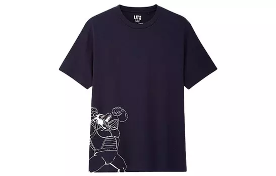 Футболка унисекс темно-синяя Uniqlo, темно-синий