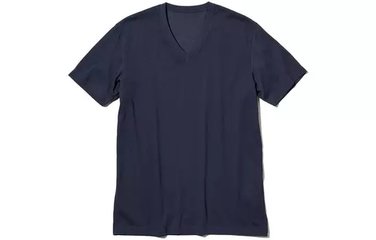 Футболка унисекс темно-синяя Uniqlo, темно-синий