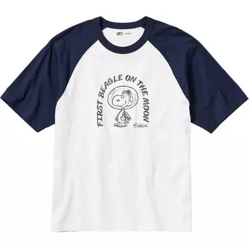 Футболка унисекс темно-синяя Uniqlo, темно-синий