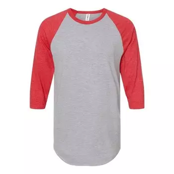 Футболка унисекс Tultex из тонкого джерси реглан, цвет Heather Grey