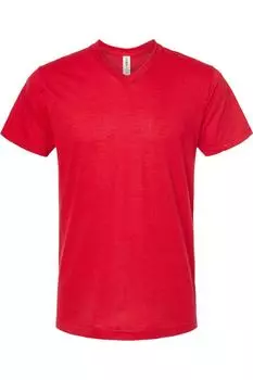 Футболка унисекс Tultex Poly-Rich с V-образным вырезом, красный