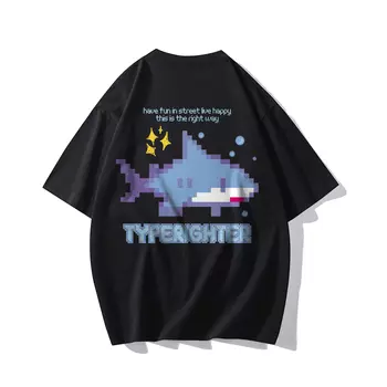 Футболка унисекс TYPERIGHTER, Темно-синяя маленькая акула 2.0