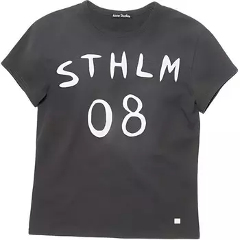 Футболка унисекс угольно-серая Acne Studios, серый