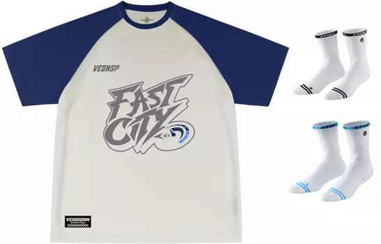 Футболка унисекс VEIDOORN, Быстрый серый + две пары баскетбольных носков (случайный цвет)