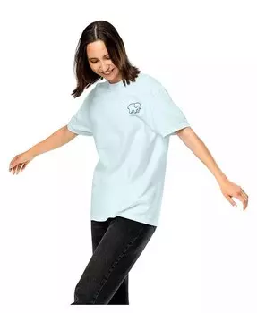 Футболка унисекс в тяжелом весе с клубничной пинтой для юниоров Ivory Ella, синий