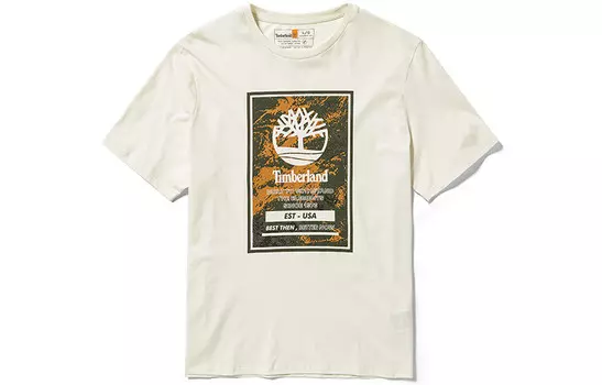 Футболка унисекс винтажная белая Timberland, белый