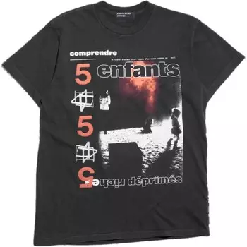 Футболка унисекс выцветшая черная Enfants Riches Deprimes, черный