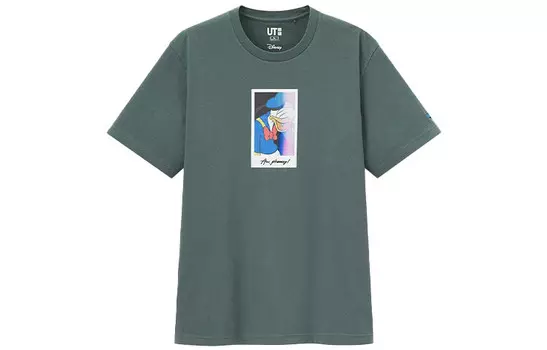 Футболка унисекс зеленая Uniqlo, зеленый