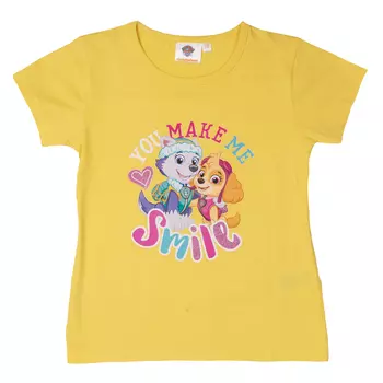 Футболка United Labels Paw Patrol Skye und Everest You make me smile mit Glitterprint, желтый