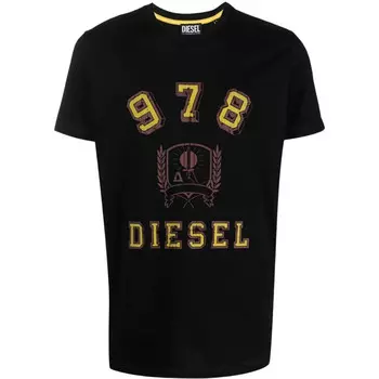 Футболка university shield с логотипом it Diesel, черный