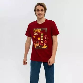 Футболка Up8 Mochis, бордовый