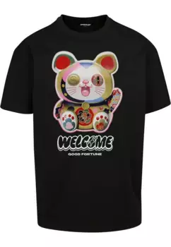 Футболка Upscale by Mister Tee "Мужская футболка Upscale by Mister Tee Heavy Oversize "Welcome Cat", черный