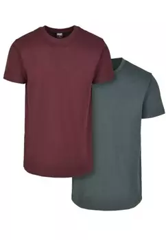 Футболка Urban Classics, цвет Khaki/Bordeaux