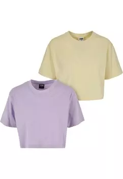 Футболка Urban Classics, цвет Pastel Yellow/Plum