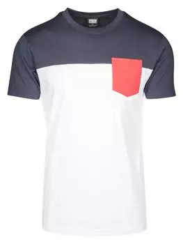 Футболка Urban Classics, цвет white/navy/fire red
